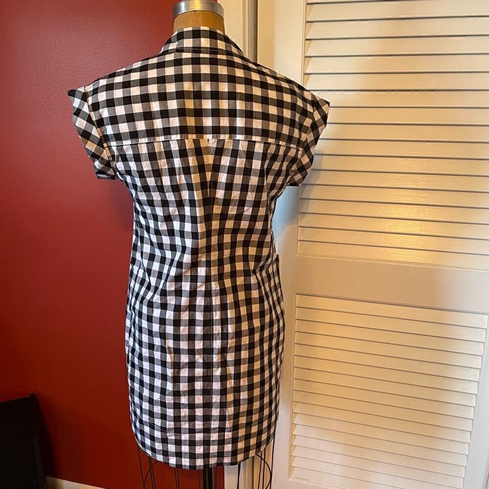 J CREW | black & white checkerboard sleeveless mini dress PXS - Picture 5 of 7